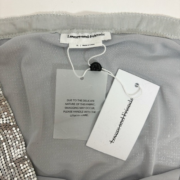 Lovers and Friends Sascha Maxi Skirt in Silver Size XL - Picture 9 of 12